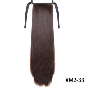 MSTN 30-Inch Synthetic Hair Fiber Heat-Resistant Straight Hair With Ponytail Hair  Extended