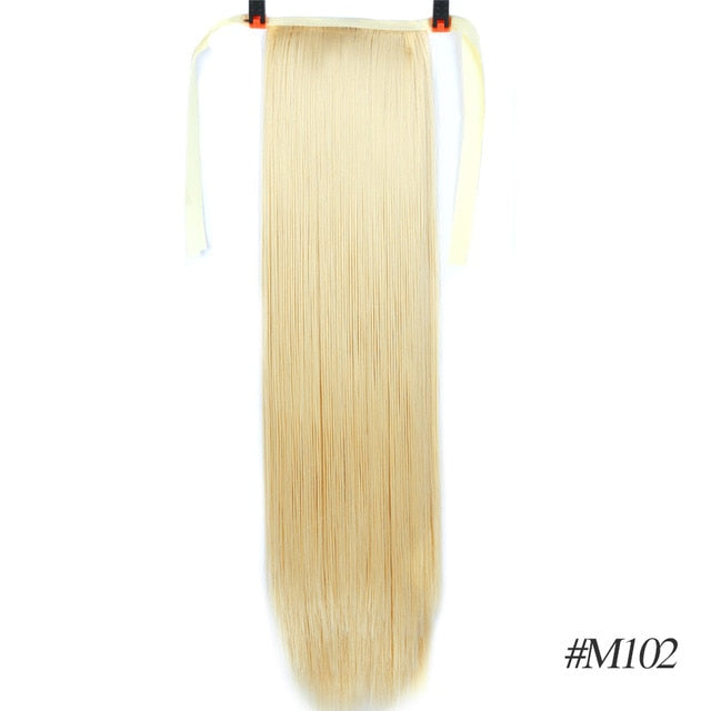 MSTN 30-Inch Synthetic Hair Fiber Heat-Resistant Straight Hair With Ponytail Hair  Extended