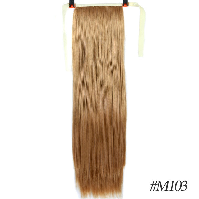 MSTN 30-Inch Synthetic Hair Fiber Heat-Resistant Straight Hair With Ponytail Hair  Extended