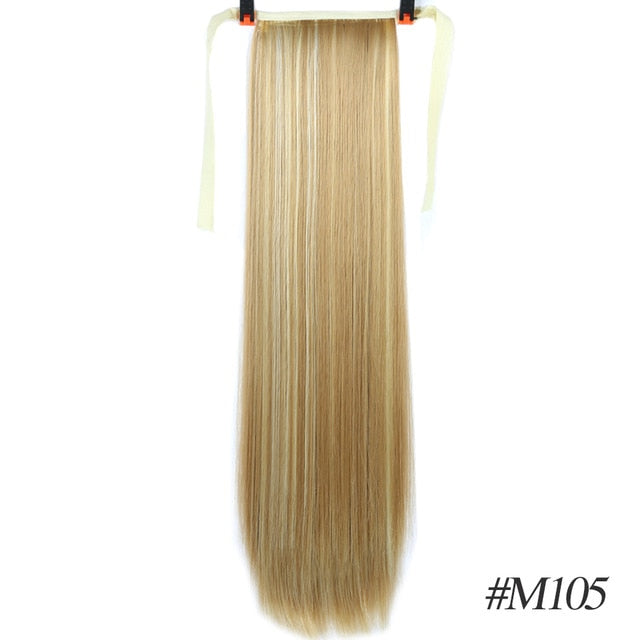 MSTN 30-Inch Synthetic Hair Fiber Heat-Resistant Straight Hair With Ponytail Hair  Extended