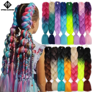 Spring sunshine 24inch Jumbo Braids Long Strands Ombre Crochet Braid Synthetic Braiding Hair Extensions
