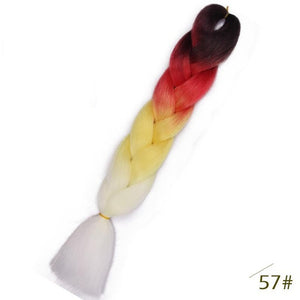 Spring sunshine 24inch Jumbo Braids Long Strands Ombre Crochet Braid Synthetic Braiding Hair Extensions