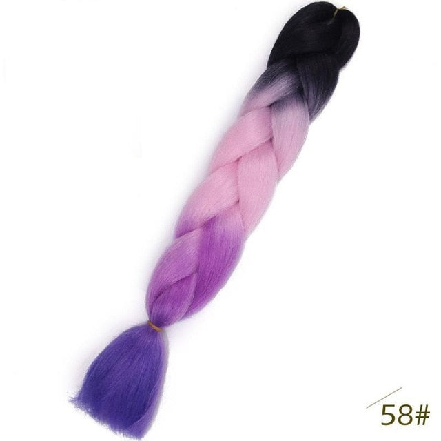 Spring sunshine 24inch Jumbo Braids Long Strands Ombre Crochet Braid Synthetic Braiding Hair Extensions