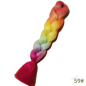 Spring sunshine 24inch Jumbo Braids Long Strands Ombre Crochet Braid Synthetic Braiding Hair Extensions