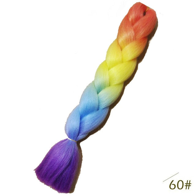 Spring sunshine 24inch Jumbo Braids Long Strands Ombre Crochet Braid Synthetic Braiding Hair Extensions