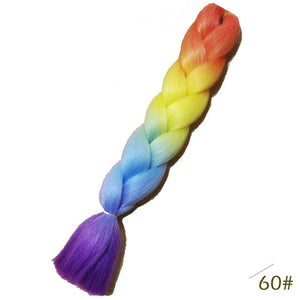 Spring sunshine 24inch Jumbo Braids Long Strands Ombre Crochet Braid Synthetic Braiding Hair Extensions