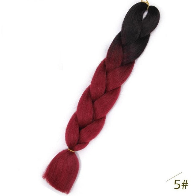 Spring sunshine 24inch Jumbo Braids Long Strands Ombre Crochet Braid Synthetic Braiding Hair Extensions