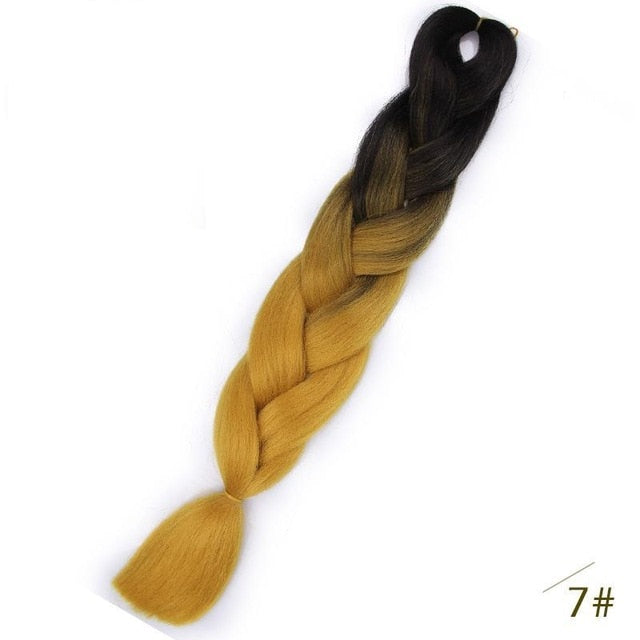 Spring sunshine 24inch Jumbo Braids Long Strands Ombre Crochet Braid Synthetic Braiding Hair Extensions