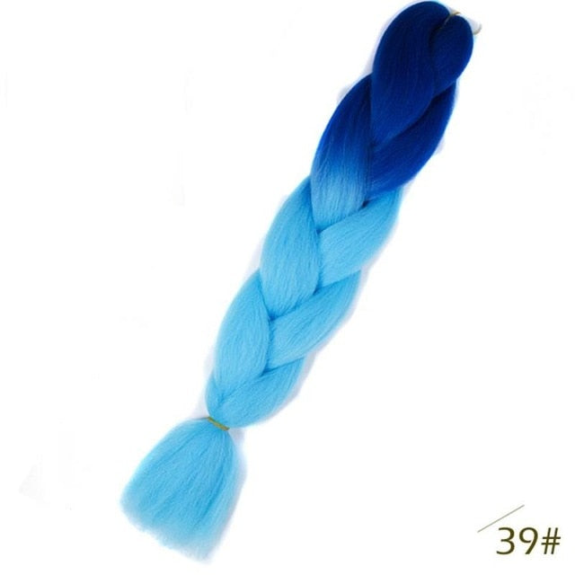 Spring sunshine 24inch Jumbo Braids Long Strands Ombre Crochet Braid Synthetic Braiding Hair Extensions