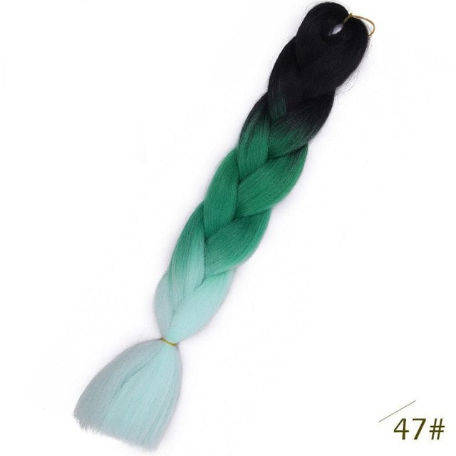 Spring sunshine 24inch Jumbo Braids Long Strands Ombre Crochet Braid Synthetic Braiding Hair Extensions