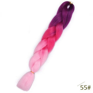 Spring sunshine 24inch Jumbo Braids Long Strands Ombre Crochet Braid Synthetic Braiding Hair Extensions