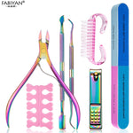 Load image into Gallery viewer, Set Nail Art Exfoliating Tools Scissors Plier Peeling Push Dead Skin Cuticle Pusher Nipper Spoon Remover Clipper Cutter
