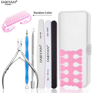 Set Nail Art Exfoliating Tools Scissors Plier Peeling Push Dead Skin Cuticle Pusher Nipper Spoon Remover Clipper Cutter