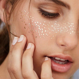 2019 New Gold Face Temporary Tattoo Waterproof Blocked Freckles Makeup Sticker