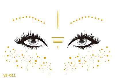 2019 New Gold Face Temporary Tattoo Waterproof Blocked Freckles Makeup Sticker