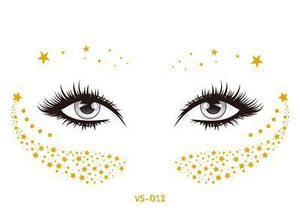 2019 New Gold Face Temporary Tattoo Waterproof Blocked Freckles Makeup Sticker