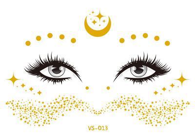 2019 New Gold Face Temporary Tattoo Waterproof Blocked Freckles Makeup Sticker