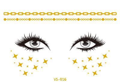 2019 New Gold Face Temporary Tattoo Waterproof Blocked Freckles Makeup Sticker