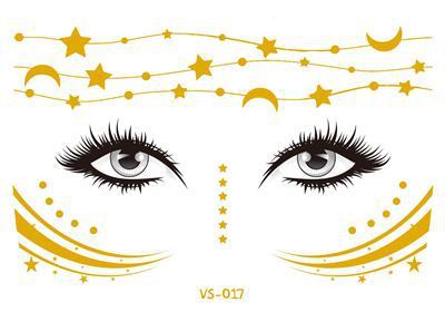 2019 New Gold Face Temporary Tattoo Waterproof Blocked Freckles Makeup Sticker