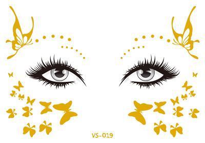 2019 New Gold Face Temporary Tattoo Waterproof Blocked Freckles Makeup Sticker