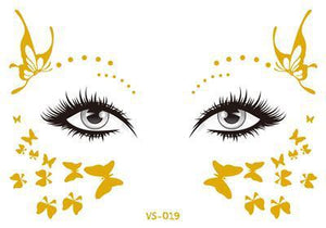 2019 New Gold Face Temporary Tattoo Waterproof Blocked Freckles Makeup Sticker