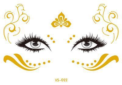 2019 New Gold Face Temporary Tattoo Waterproof Blocked Freckles Makeup Sticker