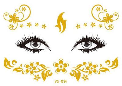 2019 New Gold Face Temporary Tattoo Waterproof Blocked Freckles Makeup Sticker