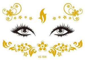 2019 New Gold Face Temporary Tattoo Waterproof Blocked Freckles Makeup Sticker