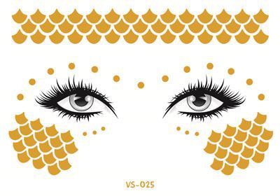 2019 New Gold Face Temporary Tattoo Waterproof Blocked Freckles Makeup Sticker