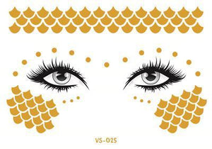 2019 New Gold Face Temporary Tattoo Waterproof Blocked Freckles Makeup Sticker