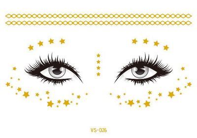 2019 New Gold Face Temporary Tattoo Waterproof Blocked Freckles Makeup Sticker