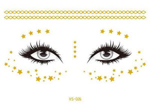 2019 New Gold Face Temporary Tattoo Waterproof Blocked Freckles Makeup Sticker