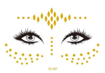 2019 New Gold Face Temporary Tattoo Waterproof Blocked Freckles Makeup Sticker