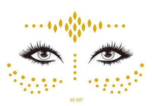 2019 New Gold Face Temporary Tattoo Waterproof Blocked Freckles Makeup Sticker