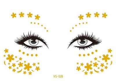 2019 New Gold Face Temporary Tattoo Waterproof Blocked Freckles Makeup Sticker