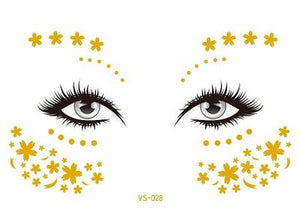 2019 New Gold Face Temporary Tattoo Waterproof Blocked Freckles Makeup Sticker