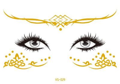 2019 New Gold Face Temporary Tattoo Waterproof Blocked Freckles Makeup Sticker