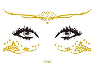 2019 New Gold Face Temporary Tattoo Waterproof Blocked Freckles Makeup Sticker