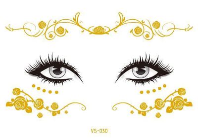 2019 New Gold Face Temporary Tattoo Waterproof Blocked Freckles Makeup Sticker