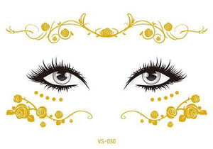 2019 New Gold Face Temporary Tattoo Waterproof Blocked Freckles Makeup Sticker