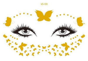 2019 New Gold Face Temporary Tattoo Waterproof Blocked Freckles Makeup Sticker