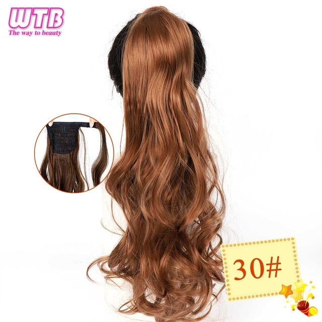 WTB 22" Long Wavy Wrap Around Clip In Ponytail Hair Extension