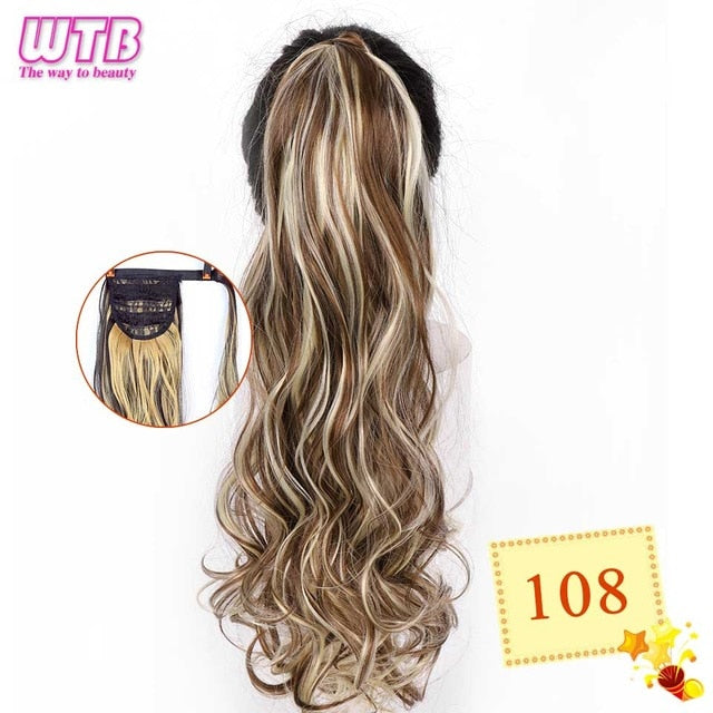 WTB 22" Long Wavy Wrap Around Clip In Ponytail Hair Extension