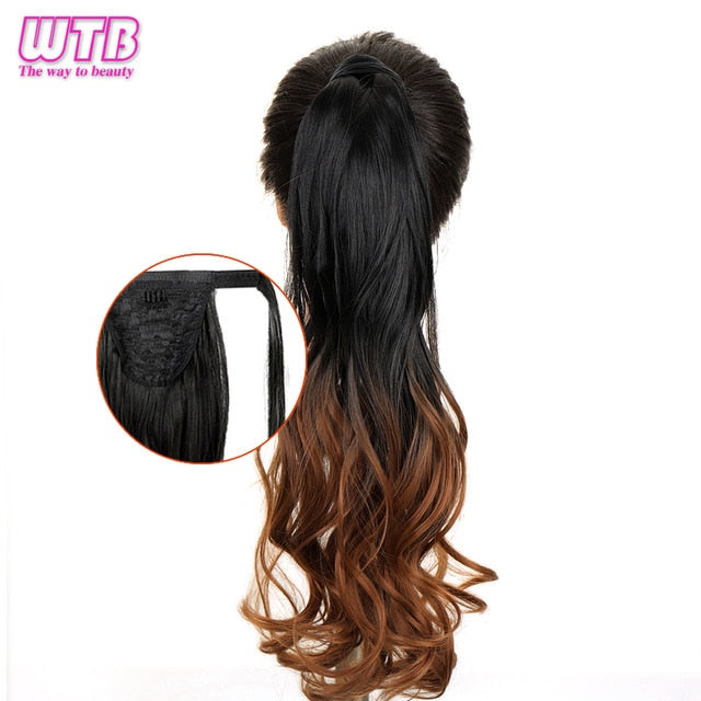 WTB 22" Long Wavy Wrap Around Clip In Ponytail Hair Extension