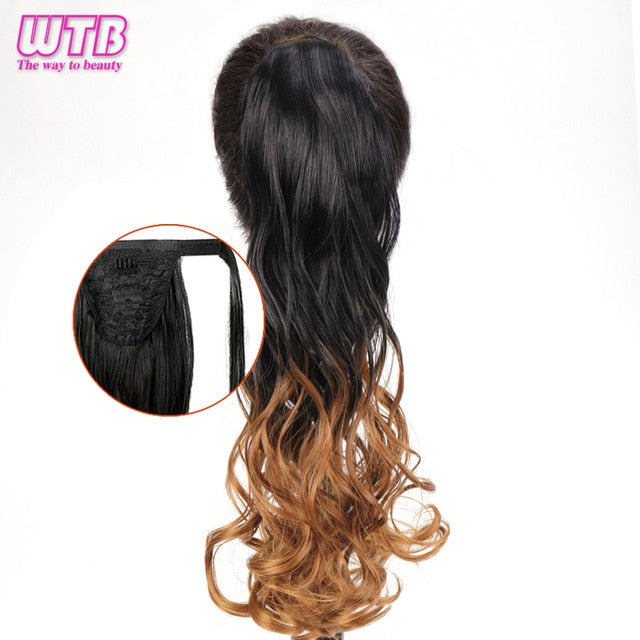 WTB 22" Long Wavy Wrap Around Clip In Ponytail Hair Extension