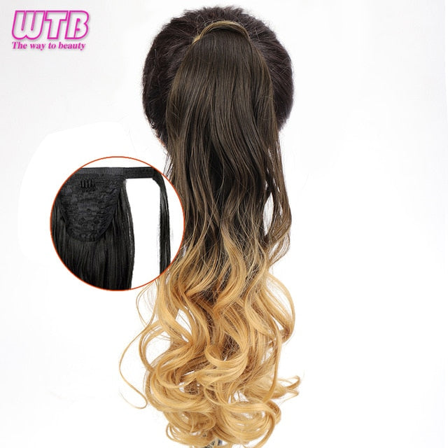 WTB 22" Long Wavy Wrap Around Clip In Ponytail Hair Extension