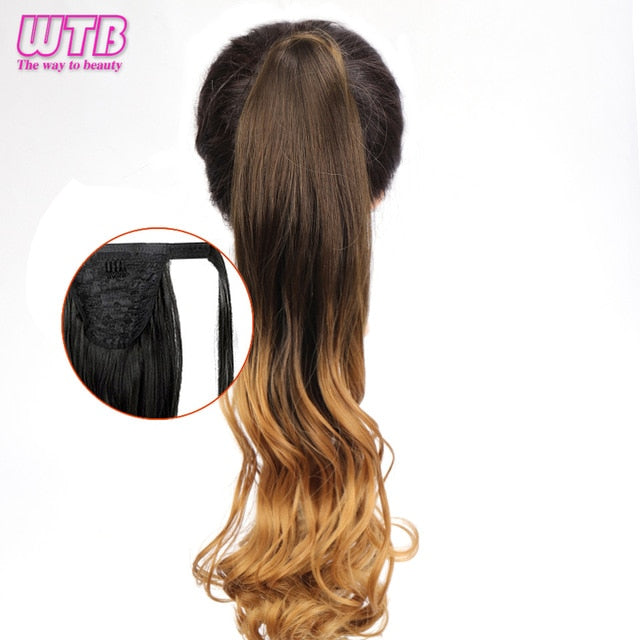 WTB 22" Long Wavy Wrap Around Clip In Ponytail Hair Extension