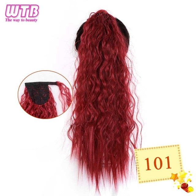 WTB 22" Long Wavy Wrap Around Clip In Ponytail Hair Extension