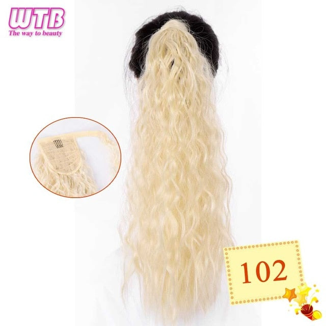 WTB 22" Long Wavy Wrap Around Clip In Ponytail Hair Extension