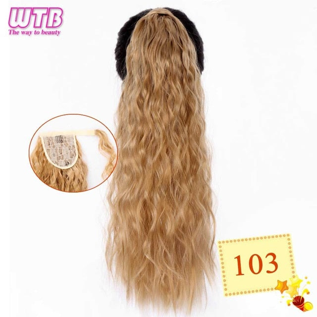 WTB 22" Long Wavy Wrap Around Clip In Ponytail Hair Extension